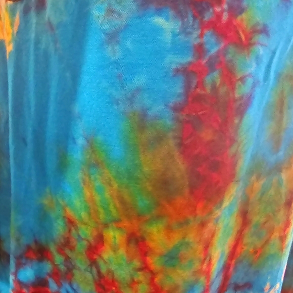TIE DYE Turq./Ylw Stretchy Rayon S/L Cardigan *5 Colors Avail.*OS NEW - Picture 5 of 6